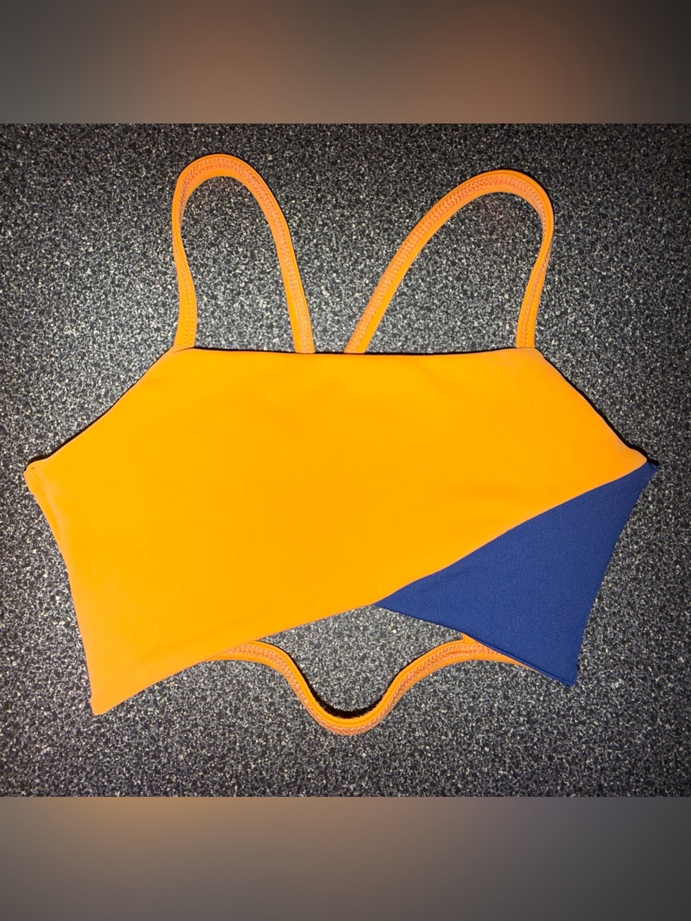 Tiger Friday Dance Bra Top Orange and Blue Size Child Large